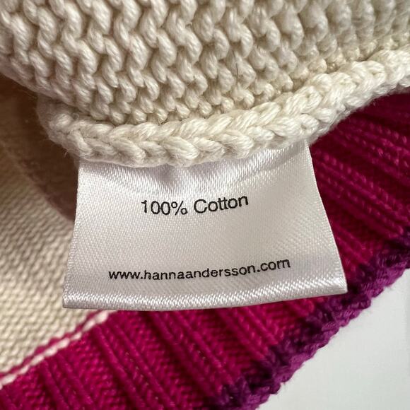 Hanna Andersson Gingerbread House Knit Sweater Stripe Sleeves Girl's Size 130 - Picture 5 of 8